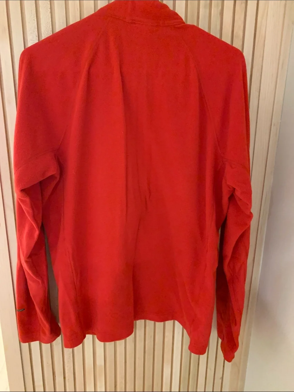 The North Face Red Fleece Quarter-Zip with Black Chest Panel